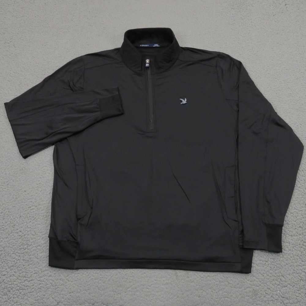 B Draddy Mens XXL Black 1/4 Zip Pullover Performance Nylon Golf Stretch Sweater